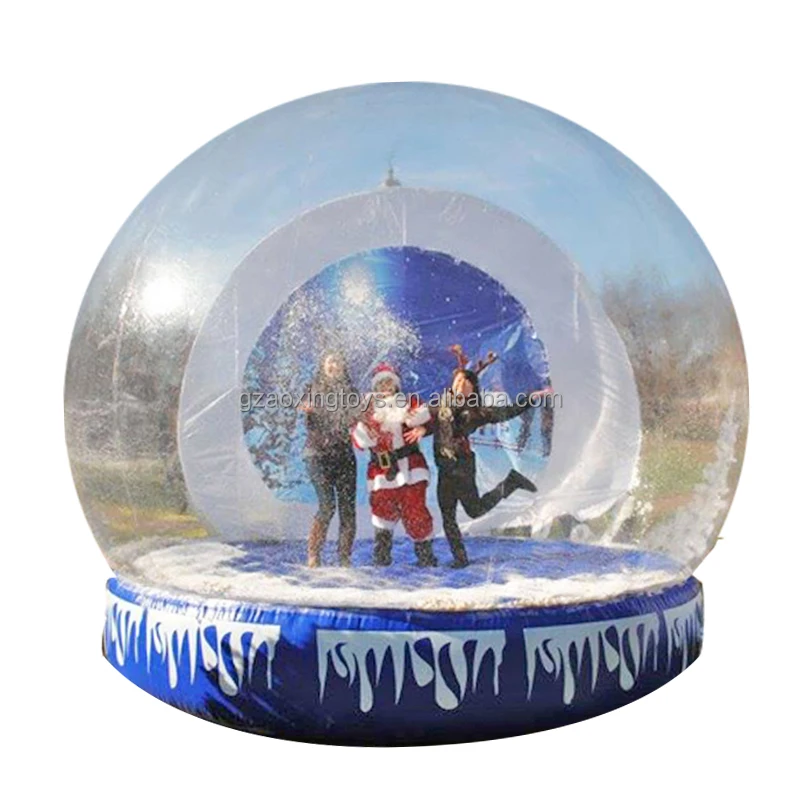 Outdoor Giant Christmas Inflatable Snow Globe With Background,Christmas Advertising Inflatables For Rent