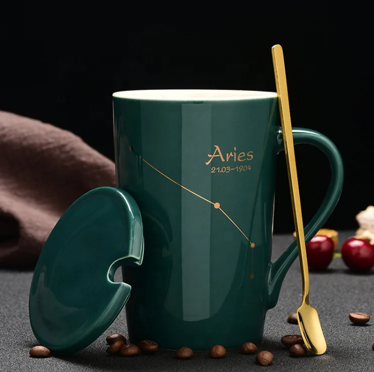 Factory supply cheap custom ceramic coffee mug with lid