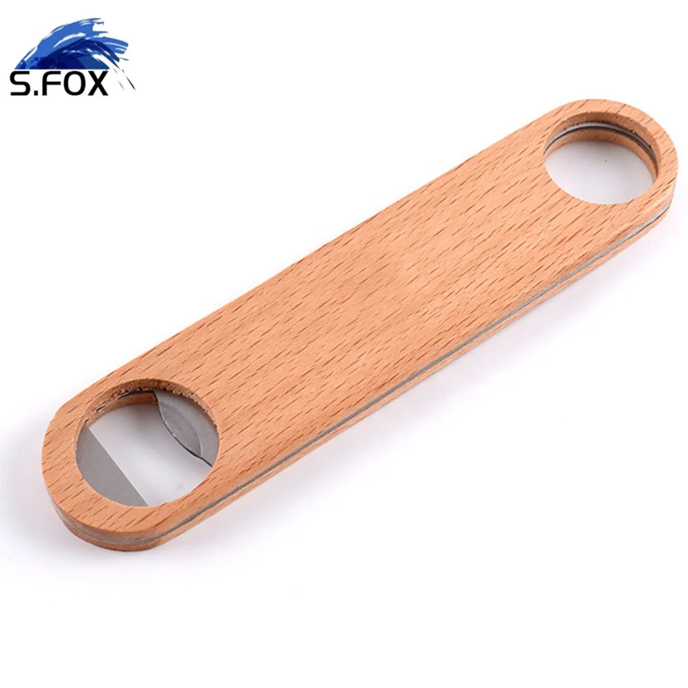 High Quality Flat Stainless Steel Wooden Handle Bottle Cheap Price Can Beer Opener