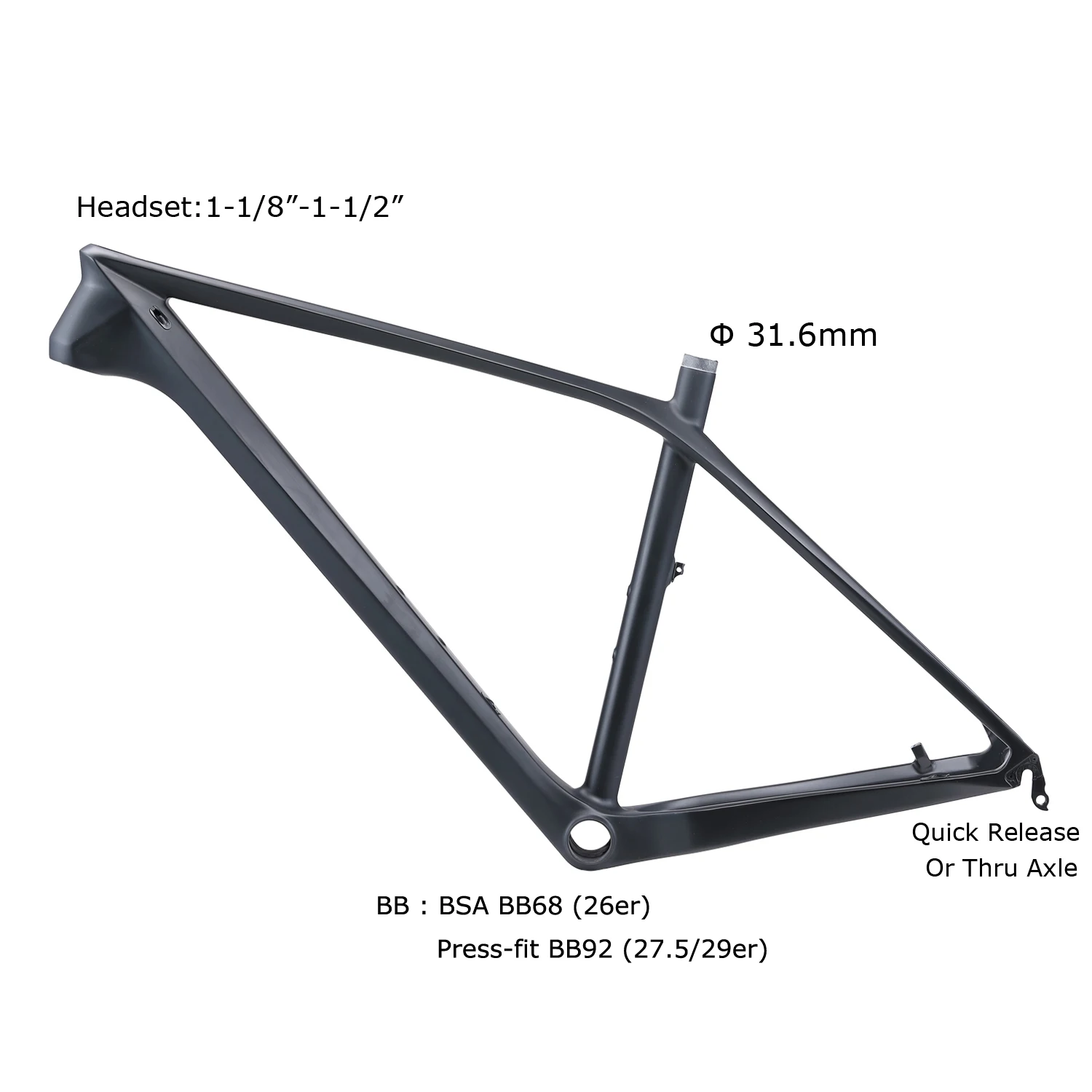 New design Suspension Carbon 29er Mountain Bike Frame MTB T800 Carbon Fiber Lightweight 27.5/26 inch Mountain Bicycle Frame