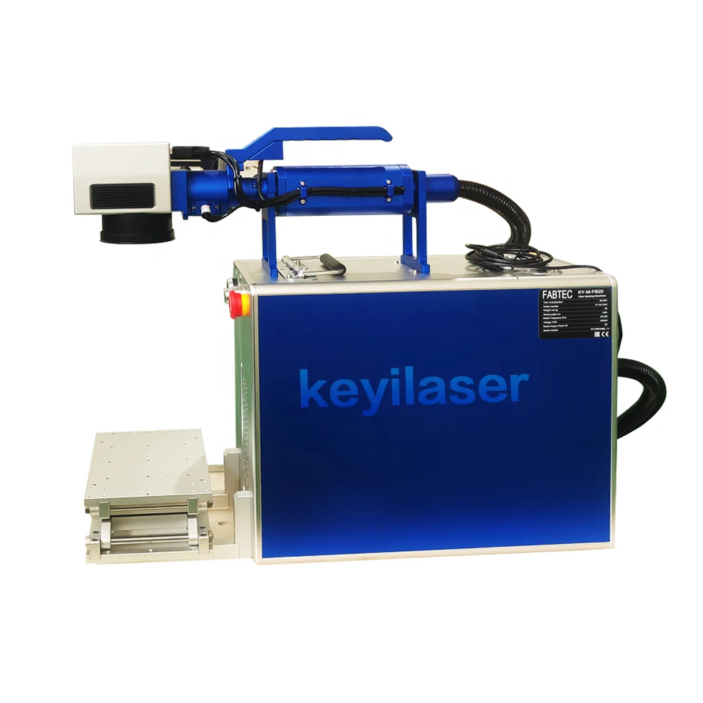 KEYILASER 20w 25w 30w 50w 60w Mopa Handheld Mobile Mini Fiber Laser Marking Machine For Metal Animal Ear Tag Ring Bracelet
