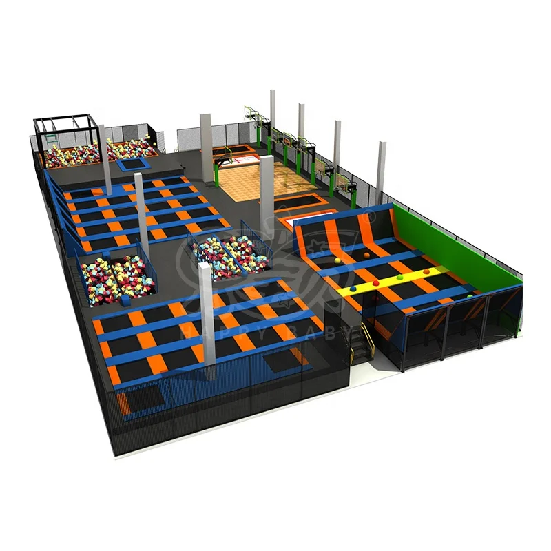 Customized China Manufacturers Large Challengle Adventure Ninja Course Trampoline