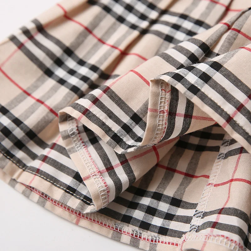 IHJ3105 детская одежда летняя новая футболка с короткими рукавами для маленьких девочек + клетчатые юбки