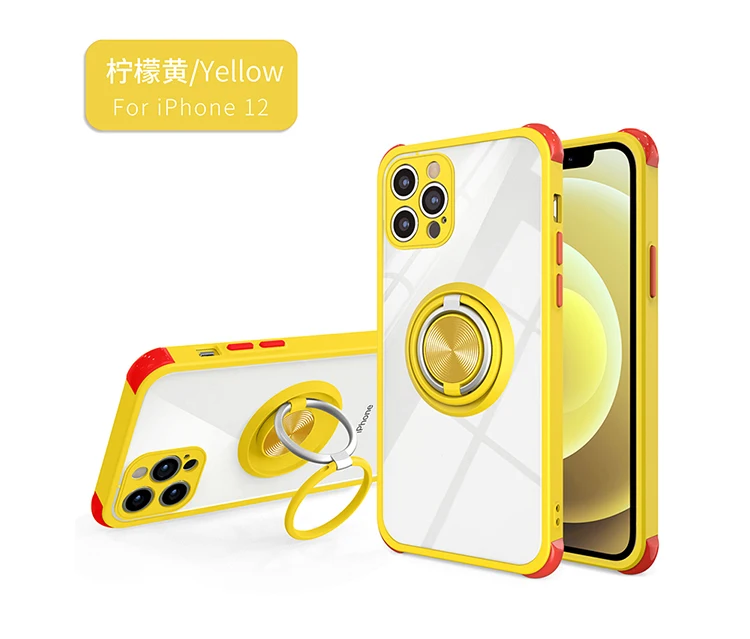 Double magic ring buckle phone case four corners drop resistance ring shockproof phone case for iPhone series