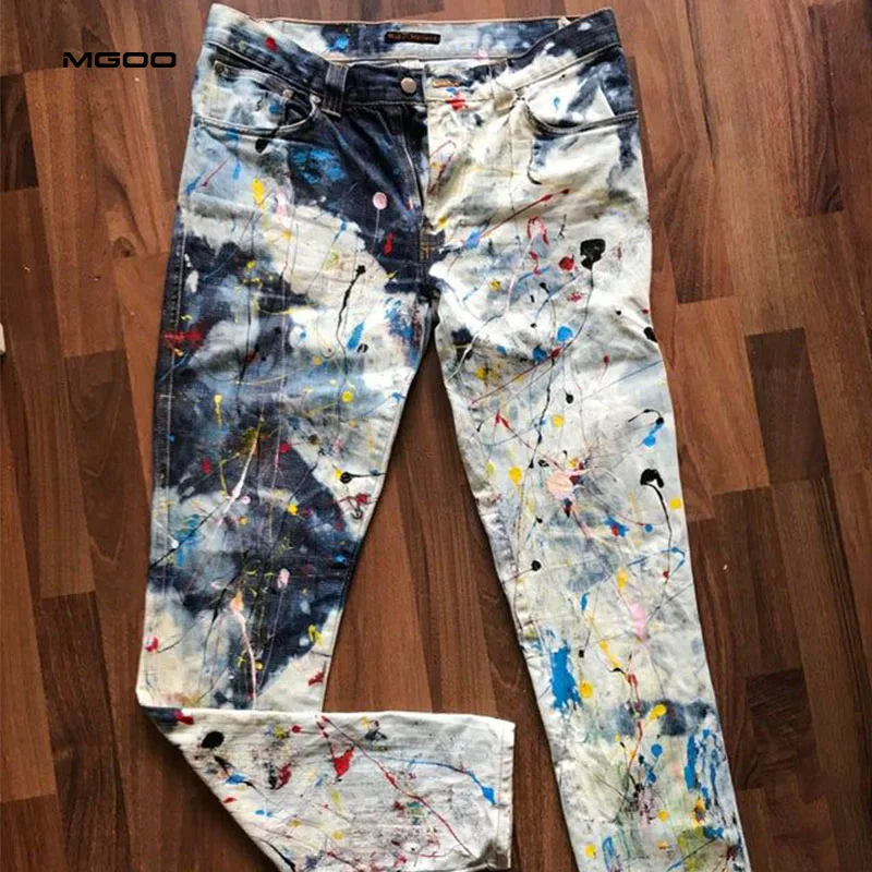 Custom Tapered Stacked Jeans Men Ripped Skinny Jeans Men Pantalones De Hombre Jeans