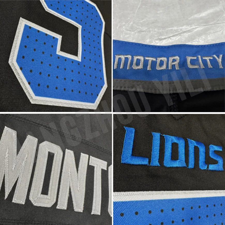 2024-25 Best Quality #14 Mon-ra St. Brown #97 Aidan Hutchinson #26 Jahmyr Gibbs #16 Jared Goff American Football Jersey