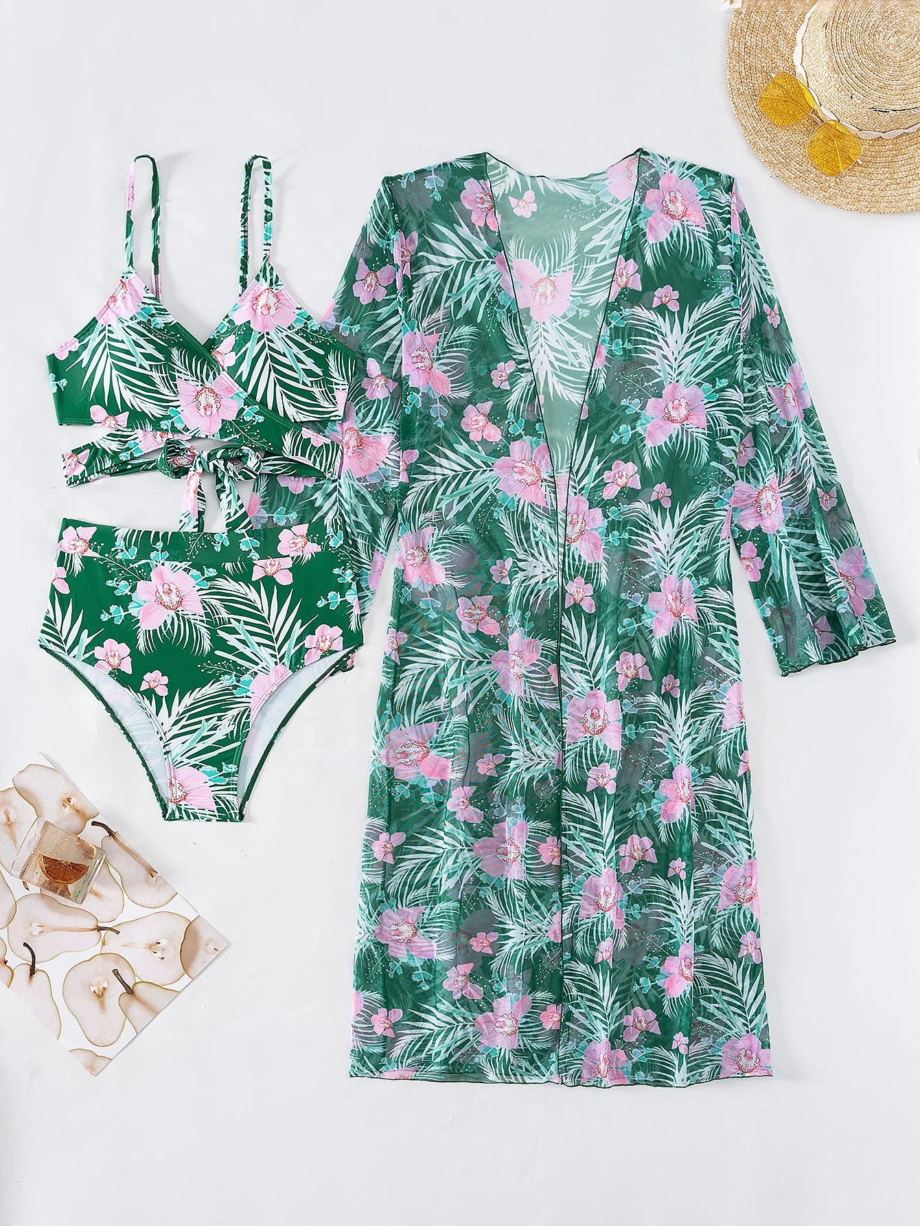 wholesale trendy 3 pieces swimsuits summer 3 pieces swimsuits set 2024 Swimwear beach swimsuits for women