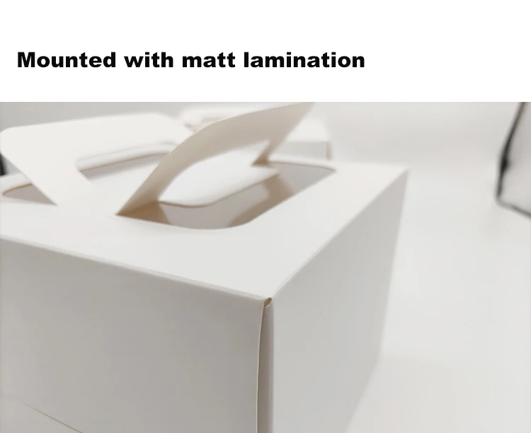 IMEE High Quality Elegant Customized Logo White Strong Thick Cardboard 4 6 8' Sweet Cake Box with Cake Board and Clear Window