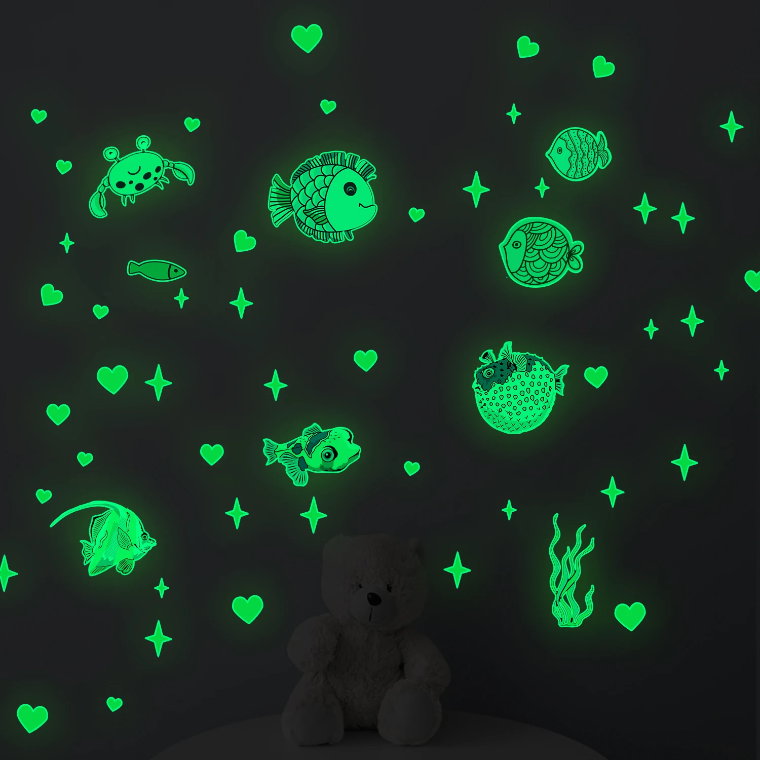 Eco Friendly Sticker children Room Kindergarten Background Wall Sticker living Room Decorative Luminous Wall Sticker