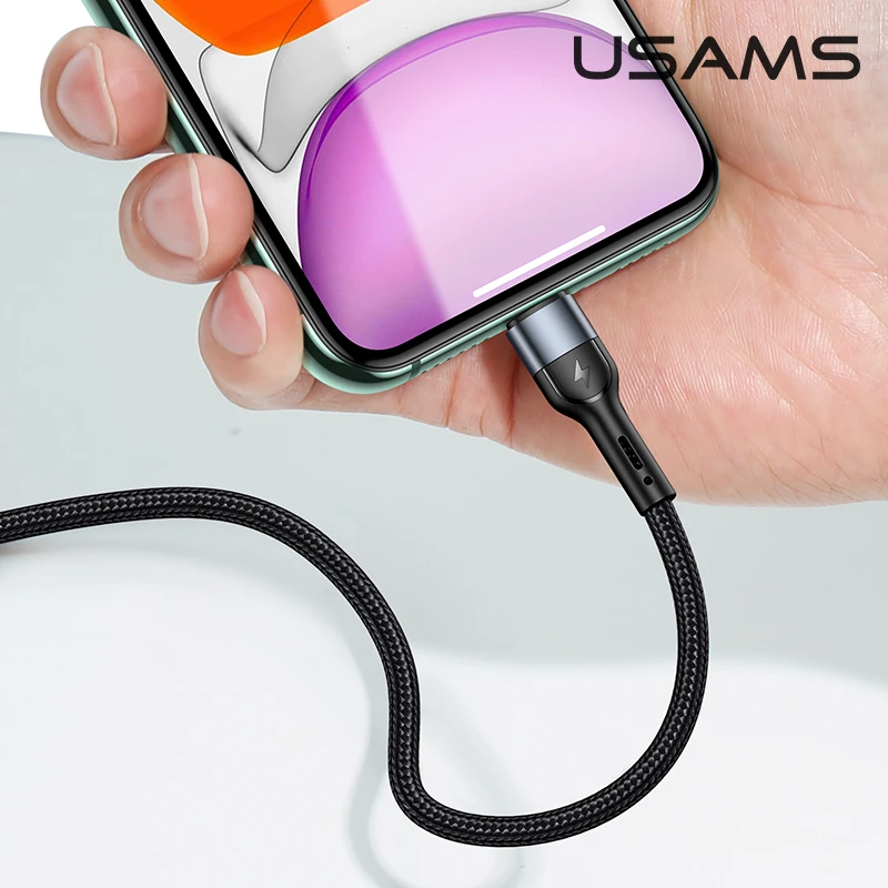 USAMS новый стиль дизайн U55 сплав плетеная линия зарядки данных USB зарядное устройство набор кабель для передачи iphone 13