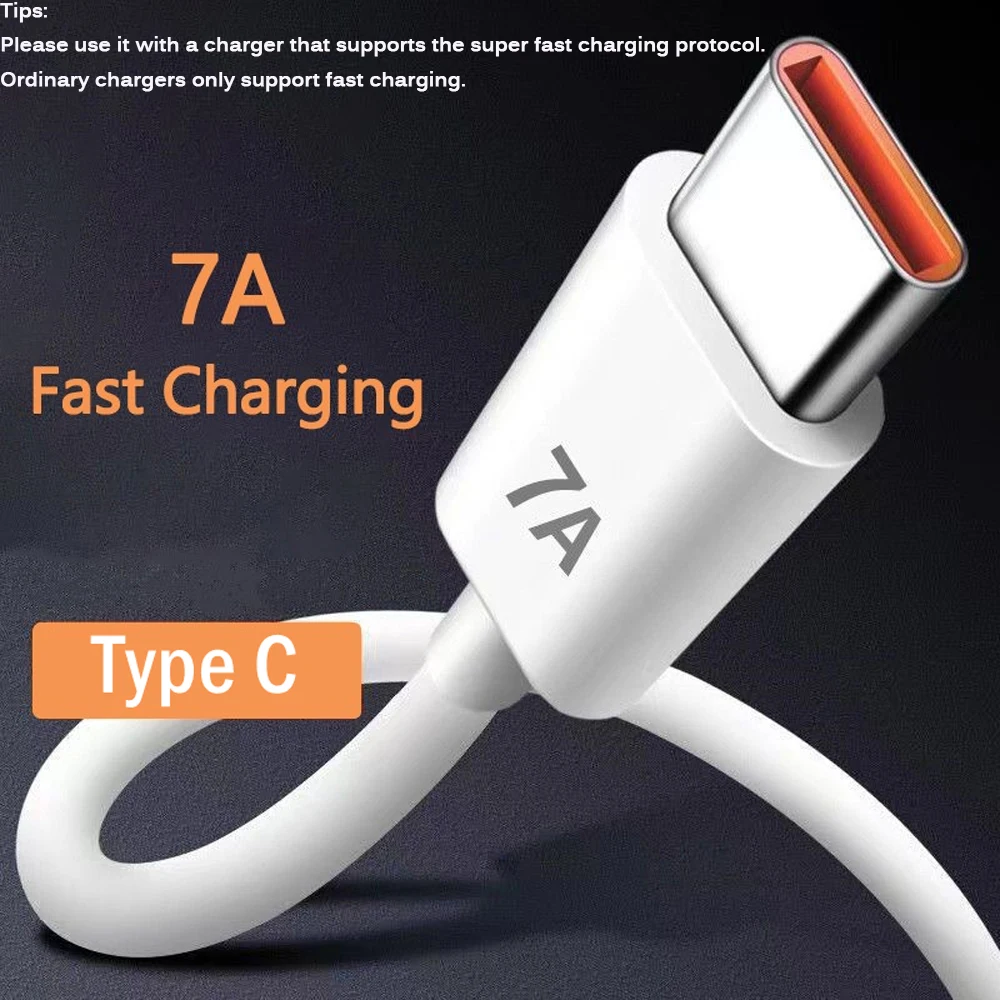 Factory 7A USB Type C Cable 100W Super-Fast Charging Cable For Huawei QC3.0 Type C USB Fast charge Data Cord For phones XiaoMi