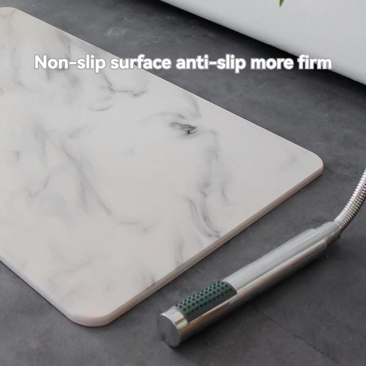 Natural Diatomaceous Earth Shower Mat Non-Slip Super Absorbent Quick Drying Light Weight Bath Rug for Bathroom