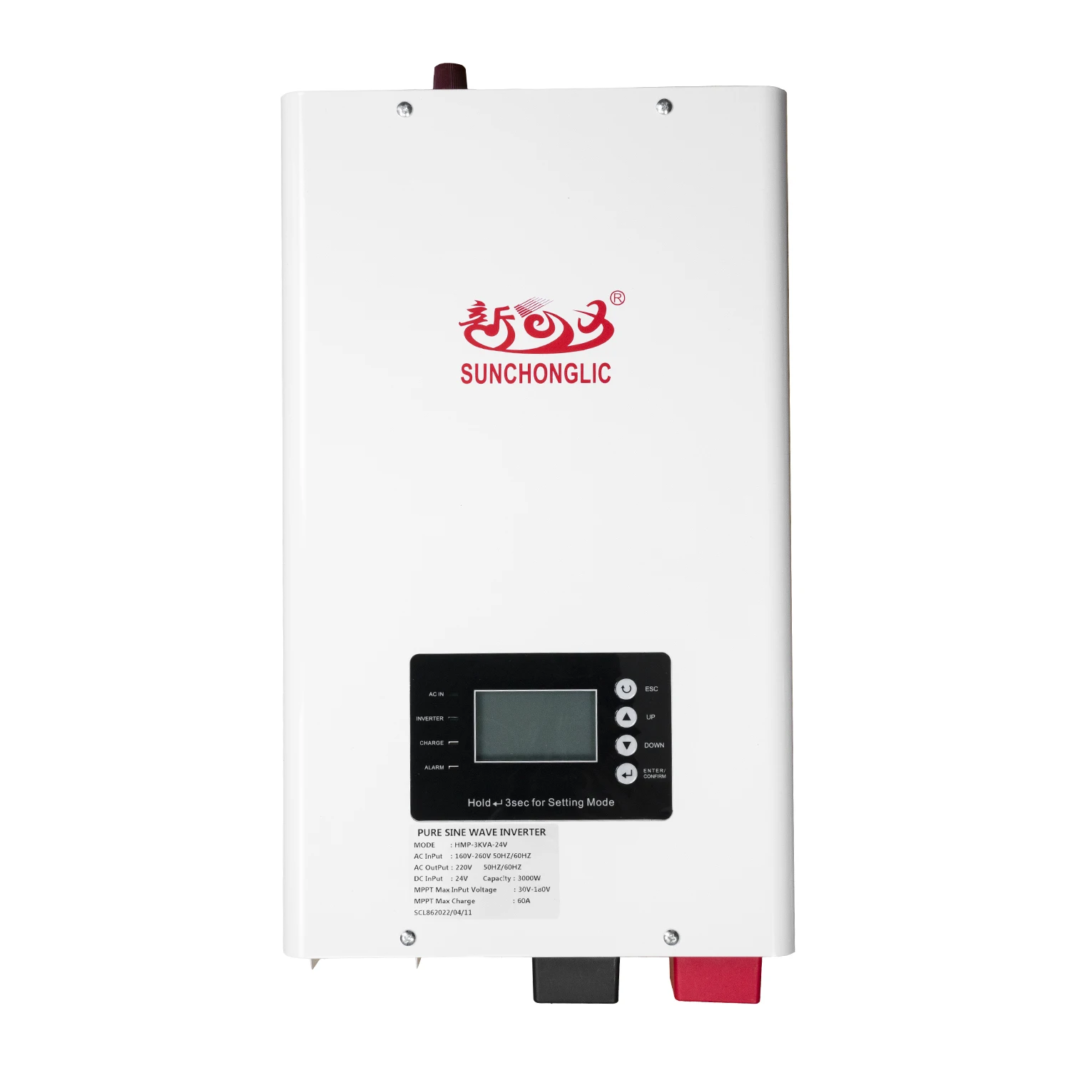 Sunchonglic 24v 3kw 3000w 3000 watt off grid mppt inverter hybrid low frequency hybrid solar inverter