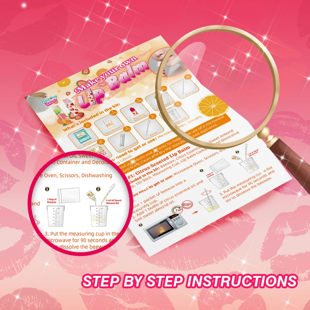 Stem Kids Science Kits DIY Educational Kits for Kids Science Experiment Toy Best Girls Gift Amazing Lip Balm Making Kit
