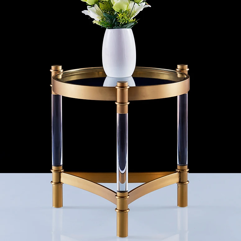 
Yaqi 2021 Modern Design High Quality acrylic side table lucite tea table livingroom bedroom bedside table 