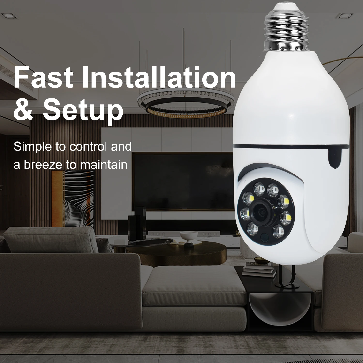 HD Bulb Camera Surveillance WIFI CCTV Wifi Camera Mini Plus Bulb Camera PTZ Waterproof Digital Zoom Easy Installation