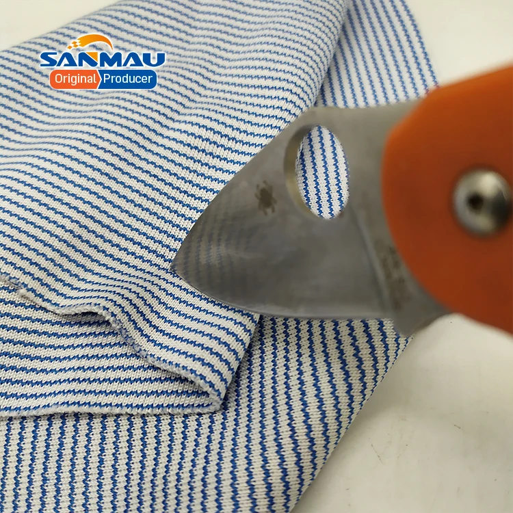 
430gsm Striped knitted UHMWPE fabric Stab Proof Cut Resistant Fabric for Special Jacket and Hunting clothes 