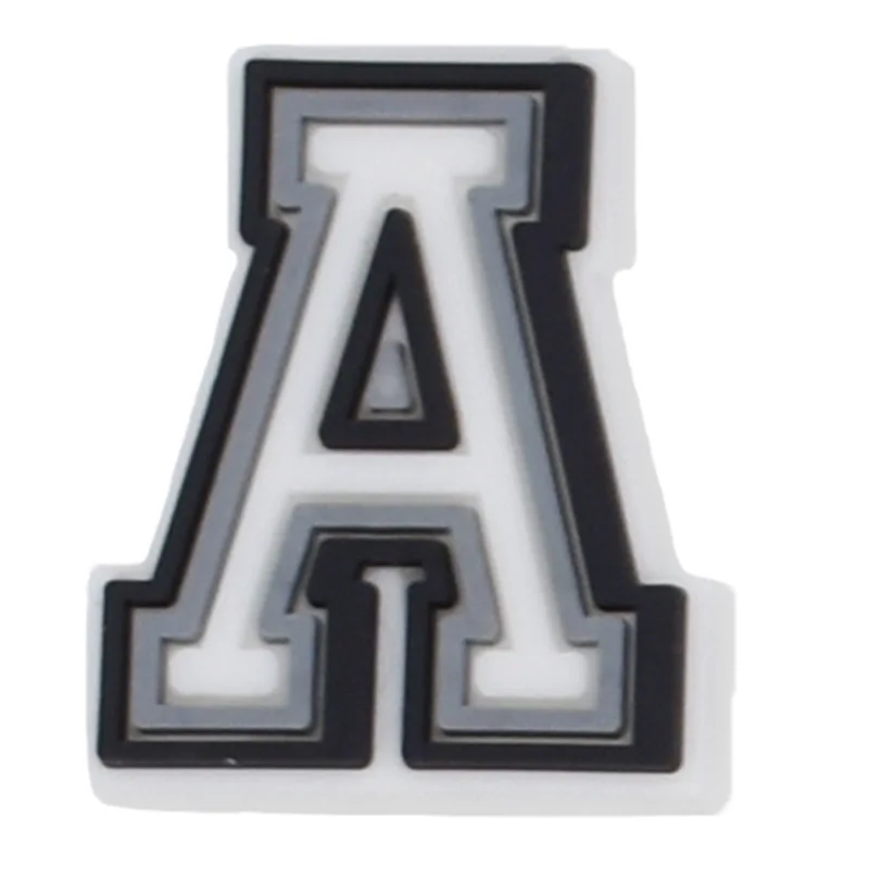 Wholesale 2022 Shoes Charms pvc Cartoon Black and White Striped Letter Alphabet Shoe Decorations Croc Charms