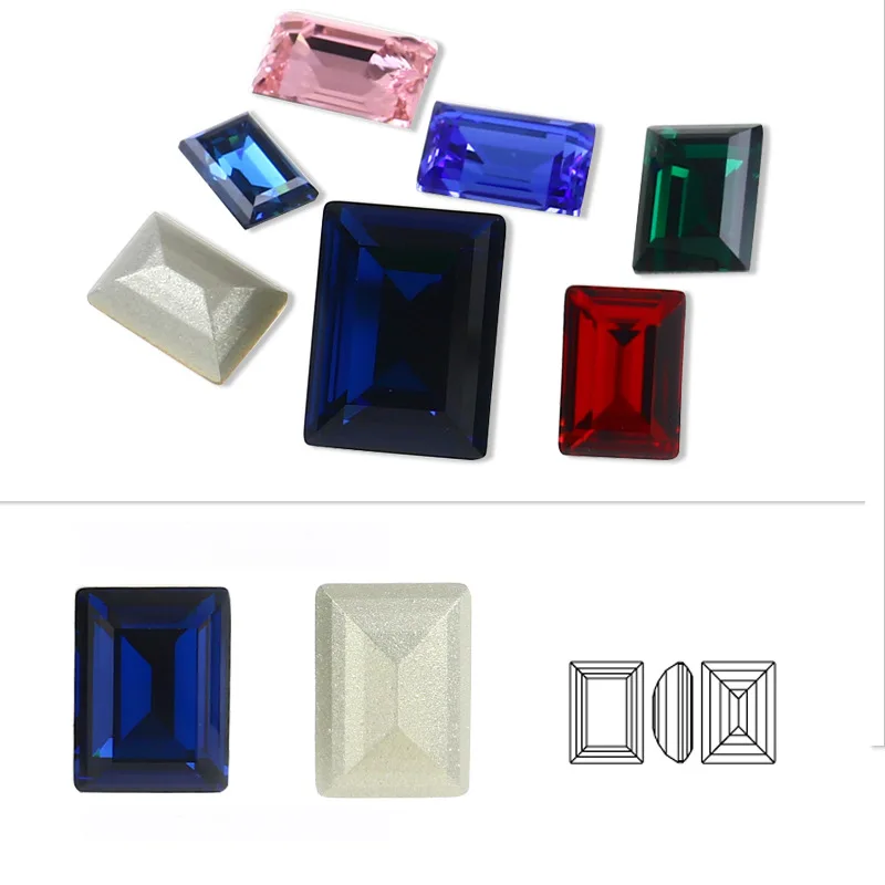 K9 DIY jewelry accessories silver-plated pointed glass nail drill baguette crystal diamond rhinestone