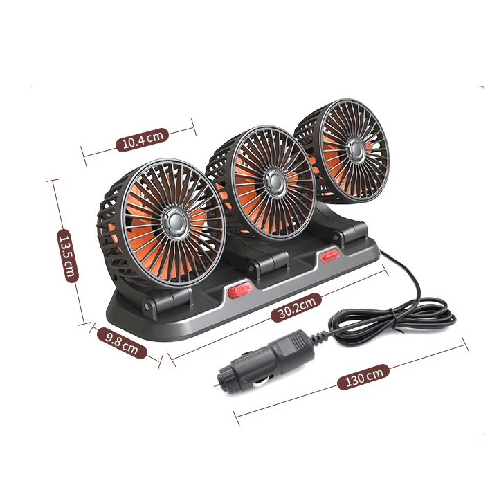 Jutien Car Two-head Fan USB Car Electric Fans Large Truck 24v/12v Refrigeration Small Van Powerful Fans