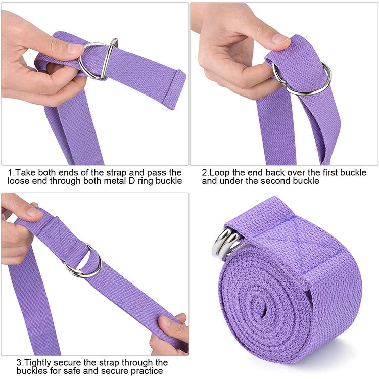 
Durable Yoga Strap Cotton Yoga Exercise Adjustable Straps for Stretching 