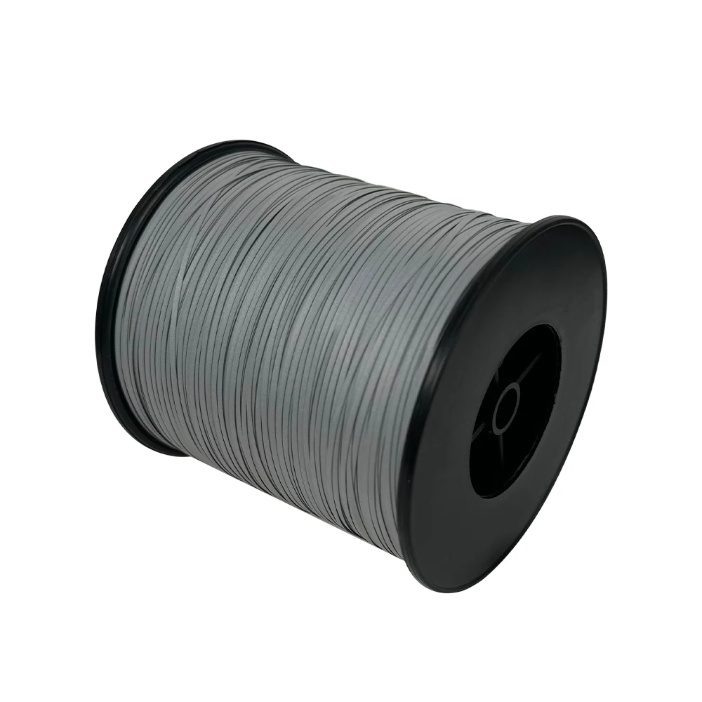 ZUJA Hi Vis Double Side 1.5MM Sliver Polyester Reflective Yarn Thread for Knitting Sewing Weaving