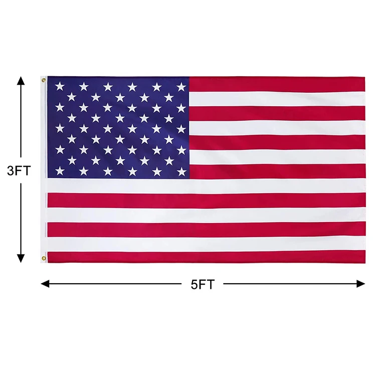 Wholesale US Printing Professional Factory 3x5ft Free Sample Outdoor Country American Flag