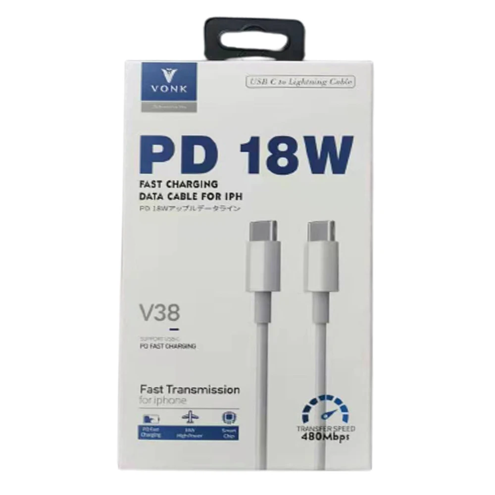 
18W PD USB-C to USB-C Lightnning Fast Charging Cable Cord for Iphone Mobile Phone Tablets 