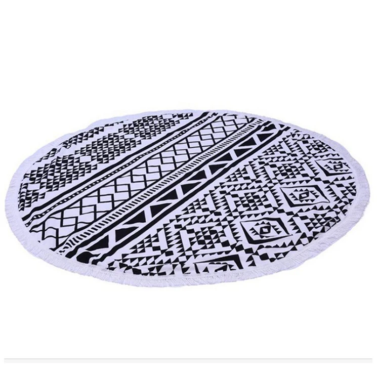 Bindi Ethnic Style Round Beach Mat, Picnic And Rug Beach Blanket Outdoor