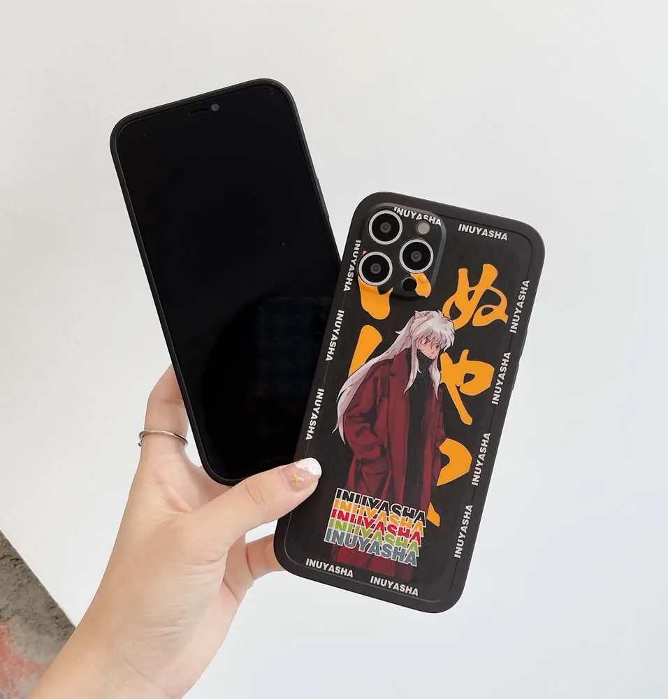 Anime Cartoon Inuyasha Wholesale Trend Phone Case For 12 Pro Max 11 Pro Max Xs Max XR 7 8 Plus Soft IMD Mobile Phone Back Cover