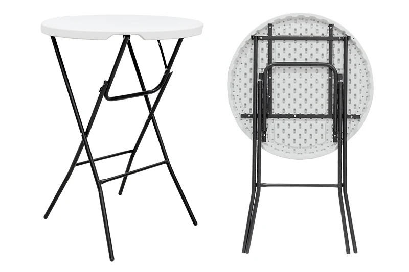 Wholesale durable HDPE  80*110CM Outdoor round banquet plastic portable bar tables