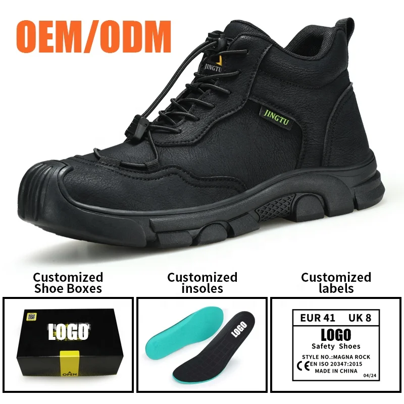 JINGTU steel toe safety boots anti-puncture safety boots Waterproof microfiber upper safety boots