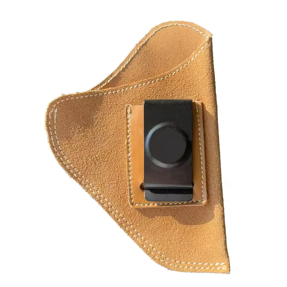 Concealed Carry Genuine Leather IWB Gun Holster Metal Belt Clip