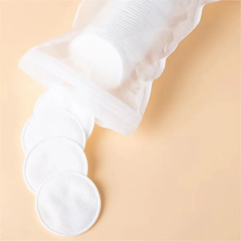 Custom Logo OEM Premium Round Disposable Cotton Facial Make Up Remover Pads Cleaning Skin Care Organic Cosmetic Cotton Pad