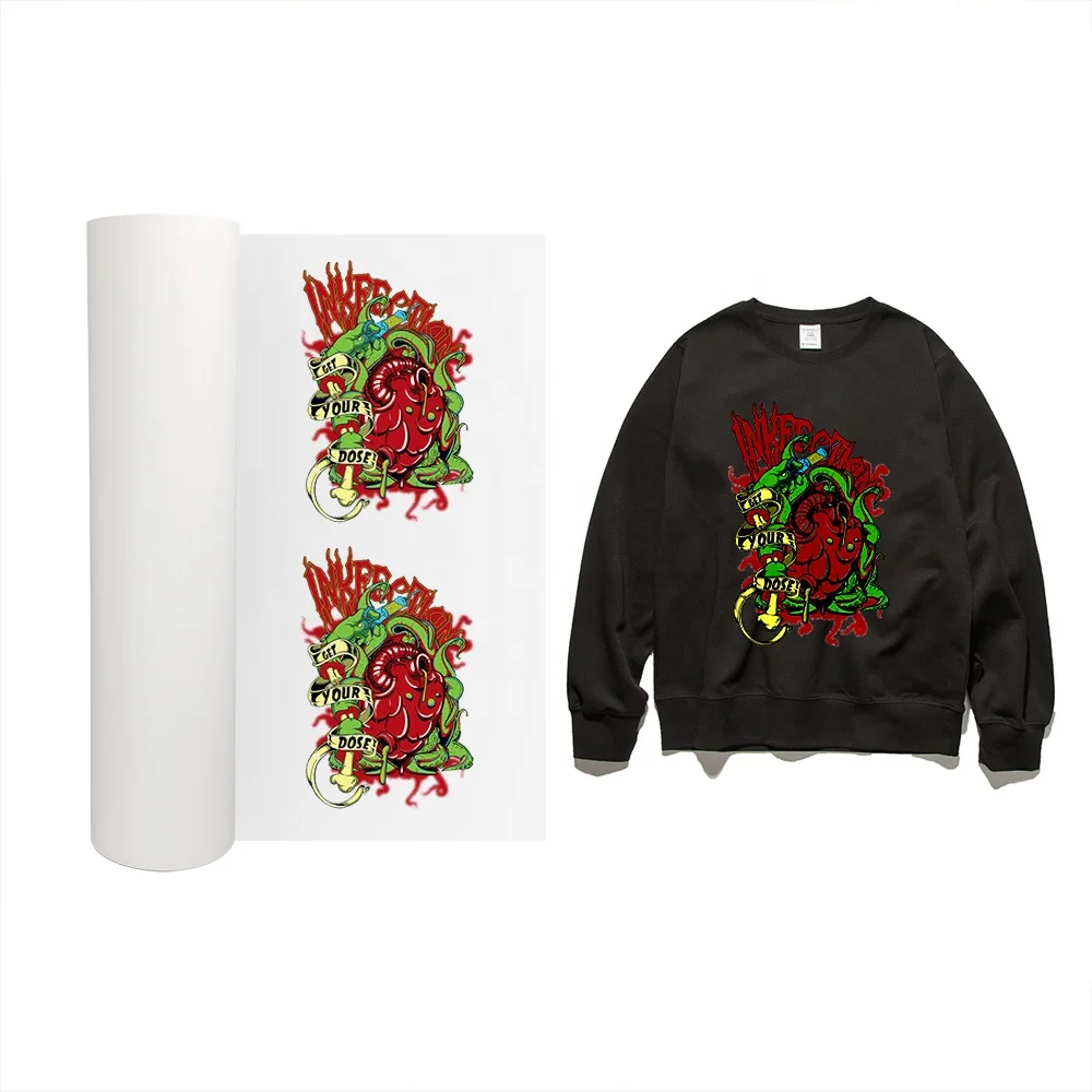 36cm x 52cm PET DTF film roll for high quality 3d flocking label thermal transfer film transfer paper