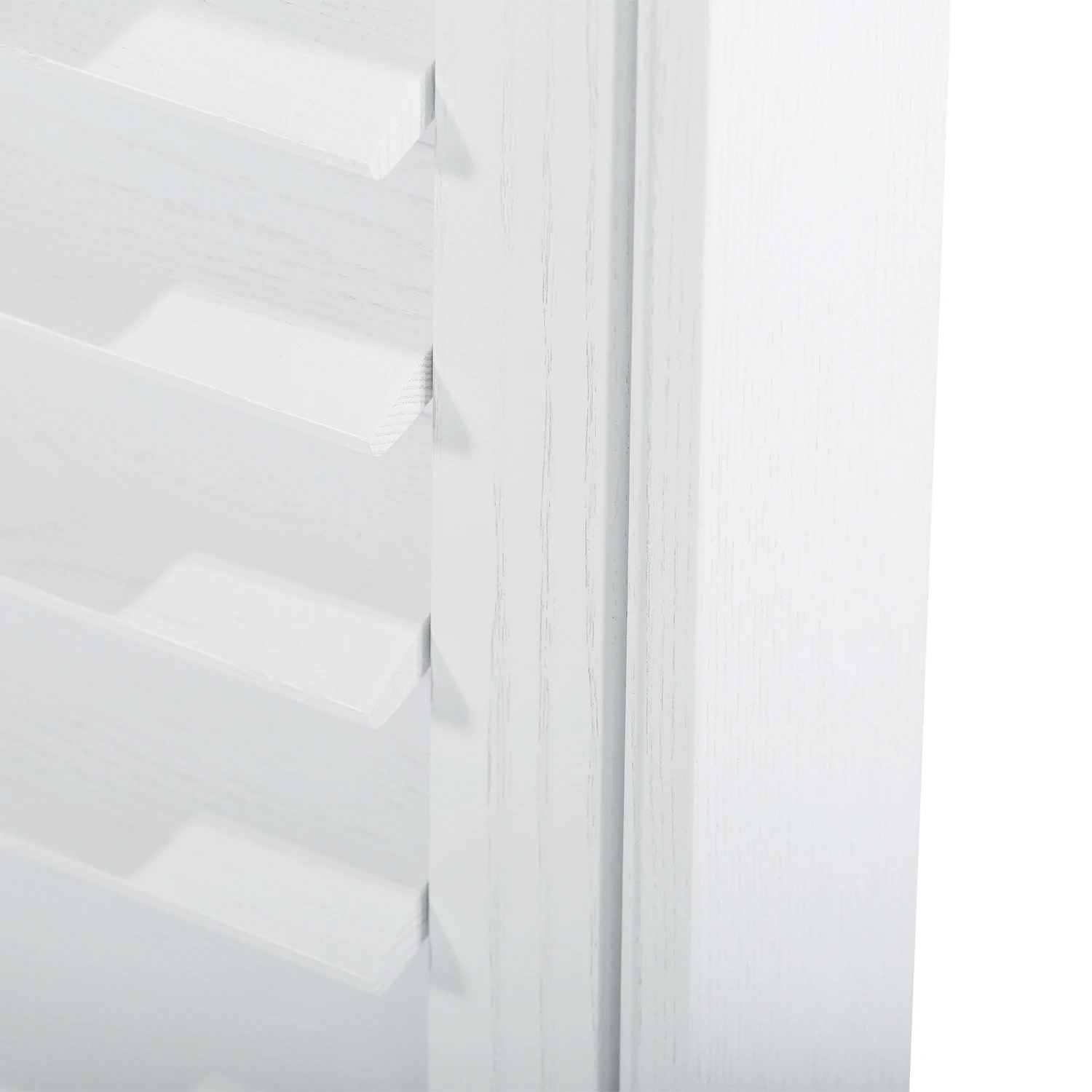 High Quality Custom Measure Size Plantation Shutters PVC Fauxwood Window White Wooden Door