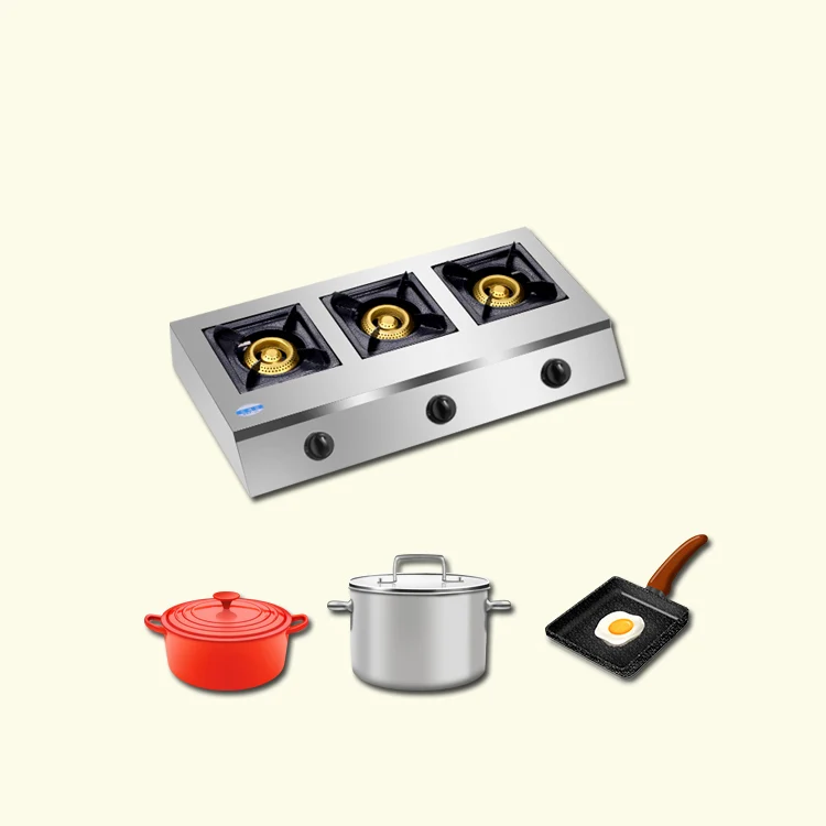 
Stainless steel kitchen appliance commercial buy sale 3 burners stove gas cooker 