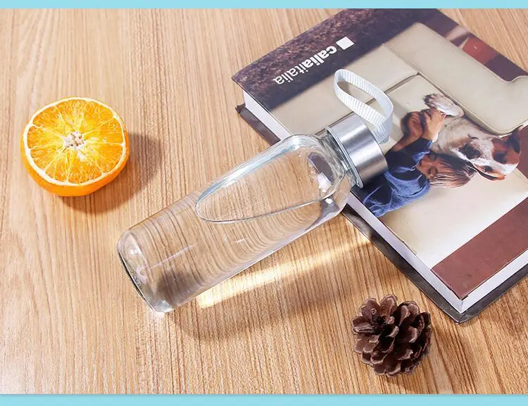 Clear Glass Water Bottles With Cover Glass Cup Juice Bottles