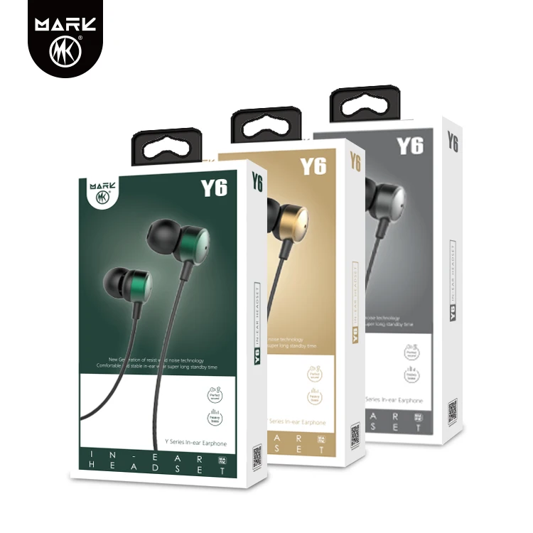2021 wired earphone unique design in ear good price top quality gold grey green durable 3.5mm nickel plated