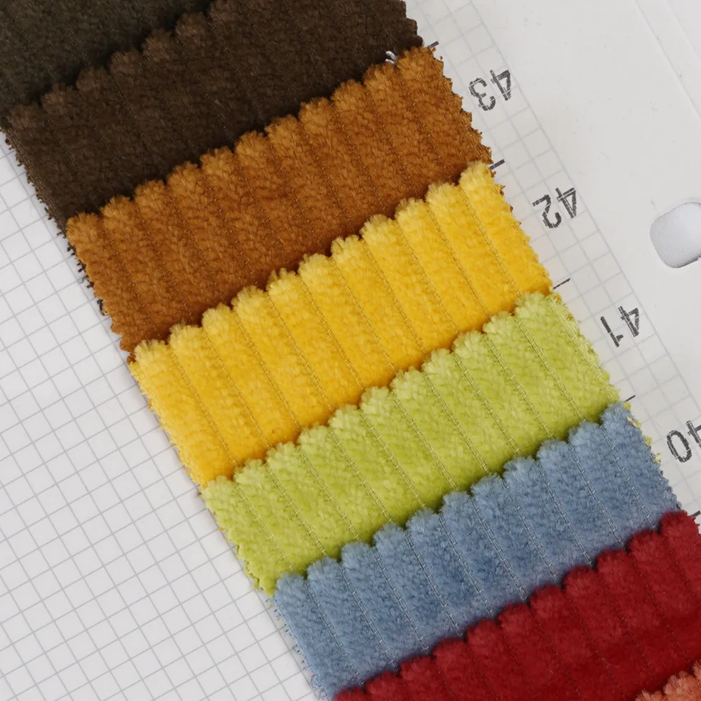 Многоцветная однотонная неэластичная Вельветовая ткань 4,5 Вт для дивана