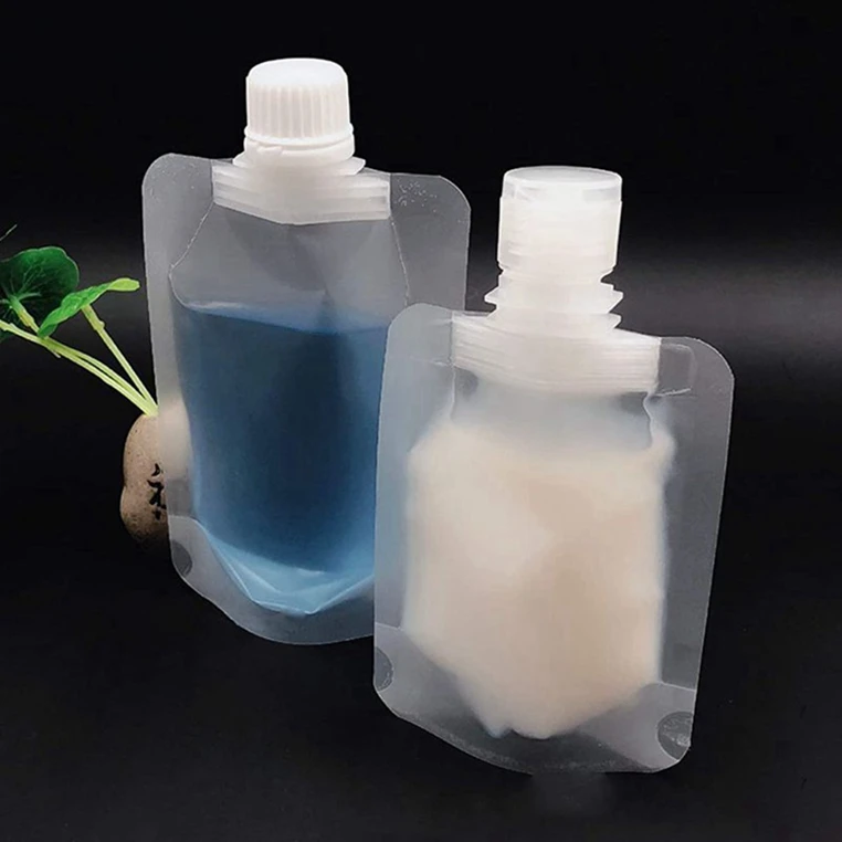 1L print logo Aluminum foil liquid stand up spouted pouch plastic bag with handle for wine ,milk fruit juice packaging