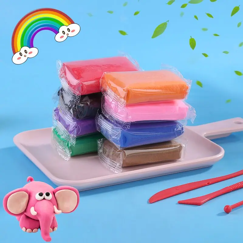 12 Color Simple Package Super Light Clay Air Dry Plasticine Toys Sets Modeling DIY Educational Play Dough