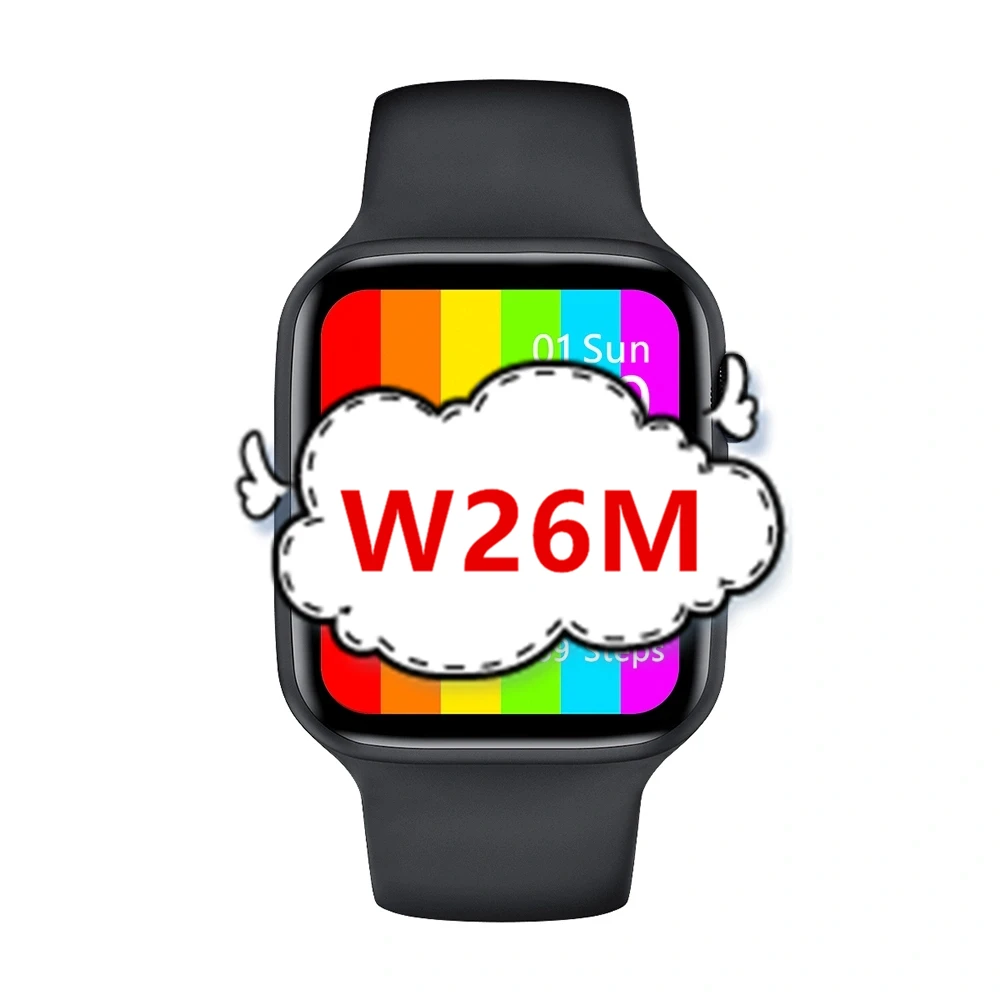 
2020 New Series 6 5 40mm Smartwatch W26M Fitness Smart Bracelet Upgrade W26 Smart Watch For Android and iOS Phones 