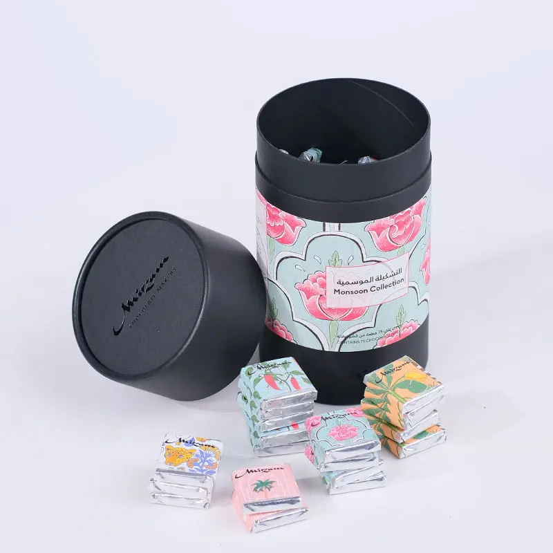 Factory Wholesale Custom Candy Tea Bag Chocolate Paper Tubes Packaging Box Craft Paper Tube