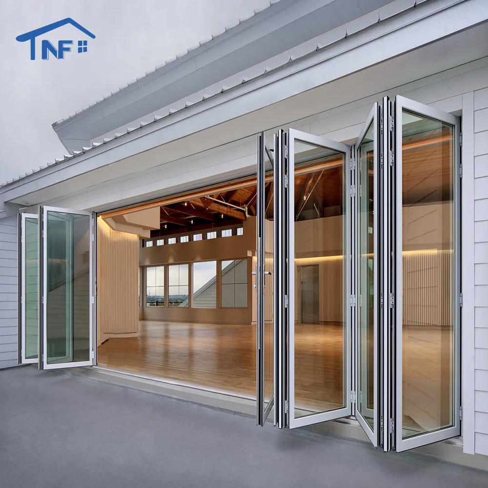 Australia AS2047 standard thermal break silver color double glass folding sliding patio door
