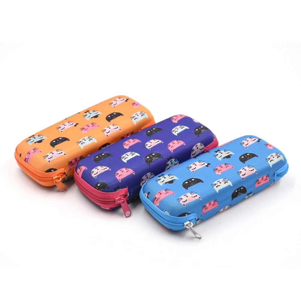 Cute Cat Full Printing Glasses Case Sunglasses Case Spectacle Glasses Zipper EVA Case