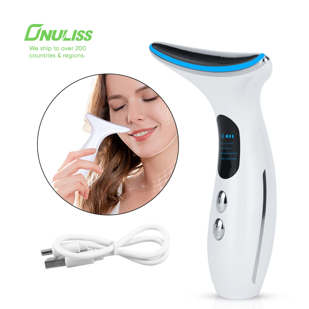 LED Therapy Face Lifting Machine Eye Facial Neck Massager Anti Aging Wrinkle Skin Face Lift Device