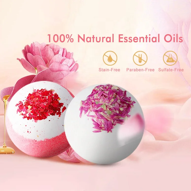 Wholesale gift set with jewelry inside bubble vegan natural organic fizzy bath bombs bath fizzies