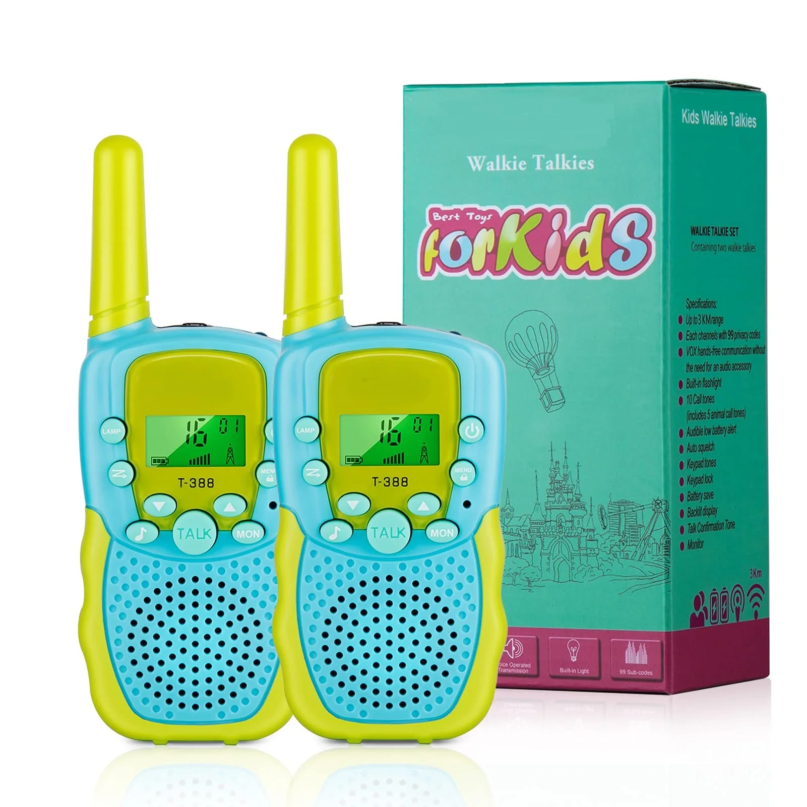 0,5 W 8 22 канала сканирования ЖК переговорные подсветка мини телефоны игрушка двухстороннее радио, 2 шт. в упаковке, T388 игрушки иди и болтай Walkie Talkie “иди и набор для детей