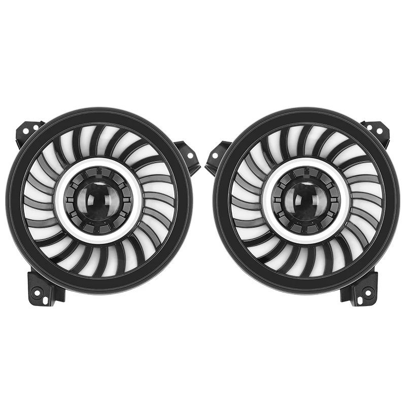 Sanyou 9 Inch Halo with DRL RGBW Led Headlight for 2018 Later J-eep W-rangler JL Gladiator JT